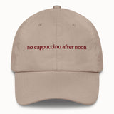 No cappuccino after noon Hat @shop name