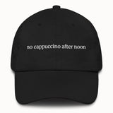 No cappuccino after noon Hat @shop name