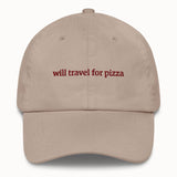 Will travel for pizza Hat @shop name
