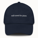 Will travel for pizza Hat @shop name