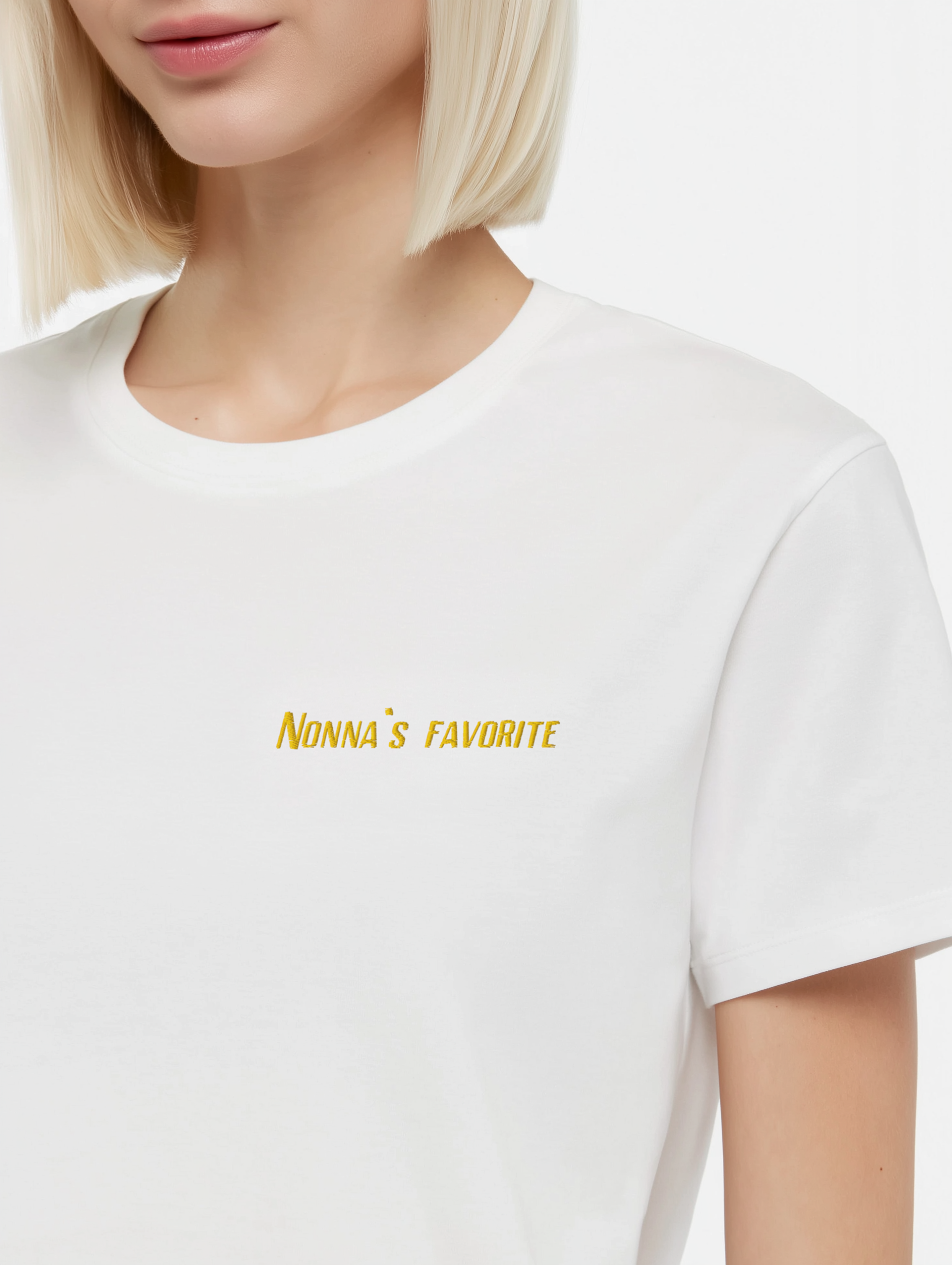 Nonna's Favorite T-Shirt (Embroidered) @shop name