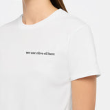 We use olive oil here T-Shirt (Embroidered)