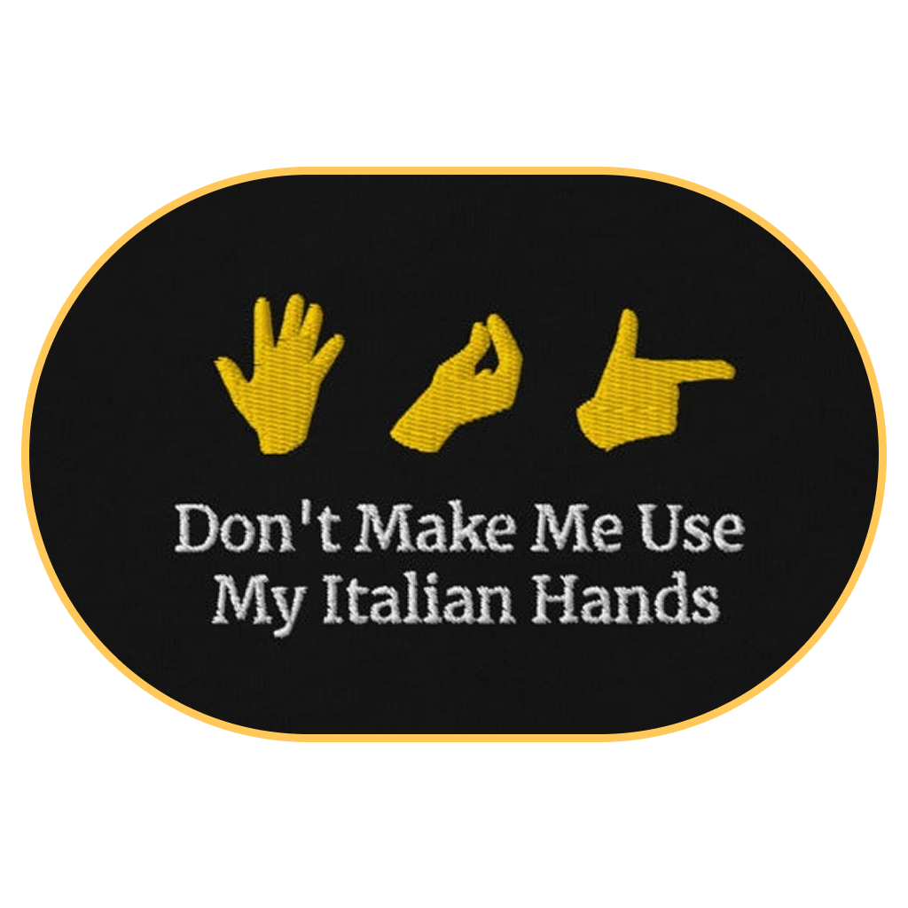 Italian Hands T-Shirt (Embroidered) @shop name