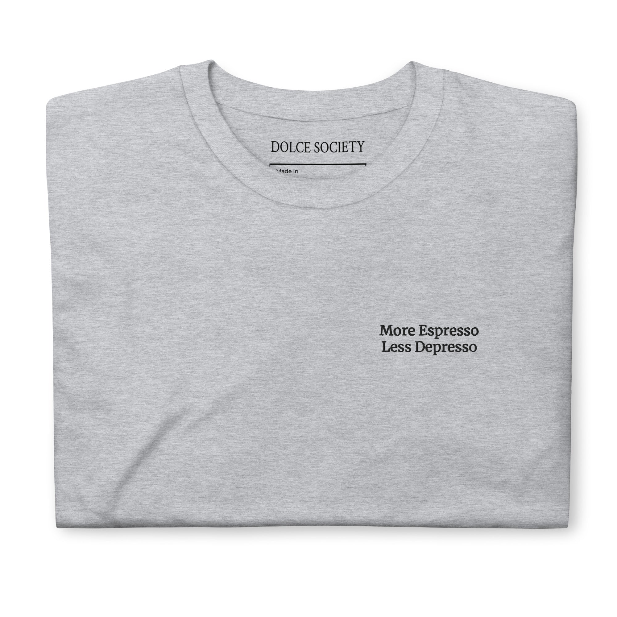More Espresso Less Depresso T-Shirt (Embroidered) @shop name