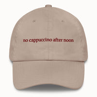 No cappuccino after noon Hat @shop name