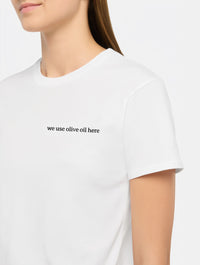 We use olive oil here T-Shirt (Embroidered)