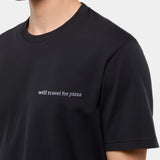 Will travel for pizza T-Shirt (Embroidered)