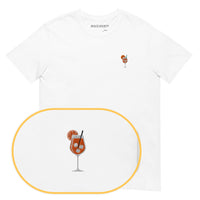 Aperol Spritz T-Shirt (Embroidered) — White — zoom detail