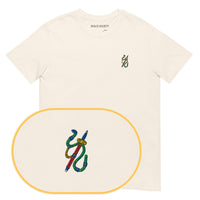 Asso Spade Card T-Shirt (Embroidered) — Natural — zoom detail
