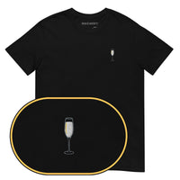 Bellini Cocktail T-Shirt (Embroidered) — Black — zoom detail