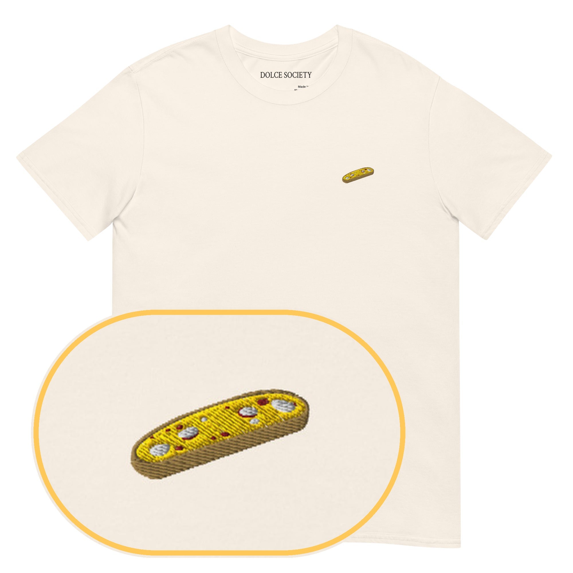 Biscotto T-Shirt (Embroidered) — Natural — zoom detail