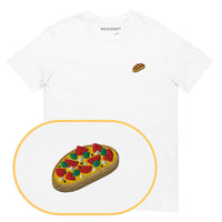 Bruschetta T-Shirt (Embroidered) — White — zoom detail