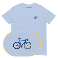 Bycicle T-Shirt (Embroidered) — Light Blue — zoom detail