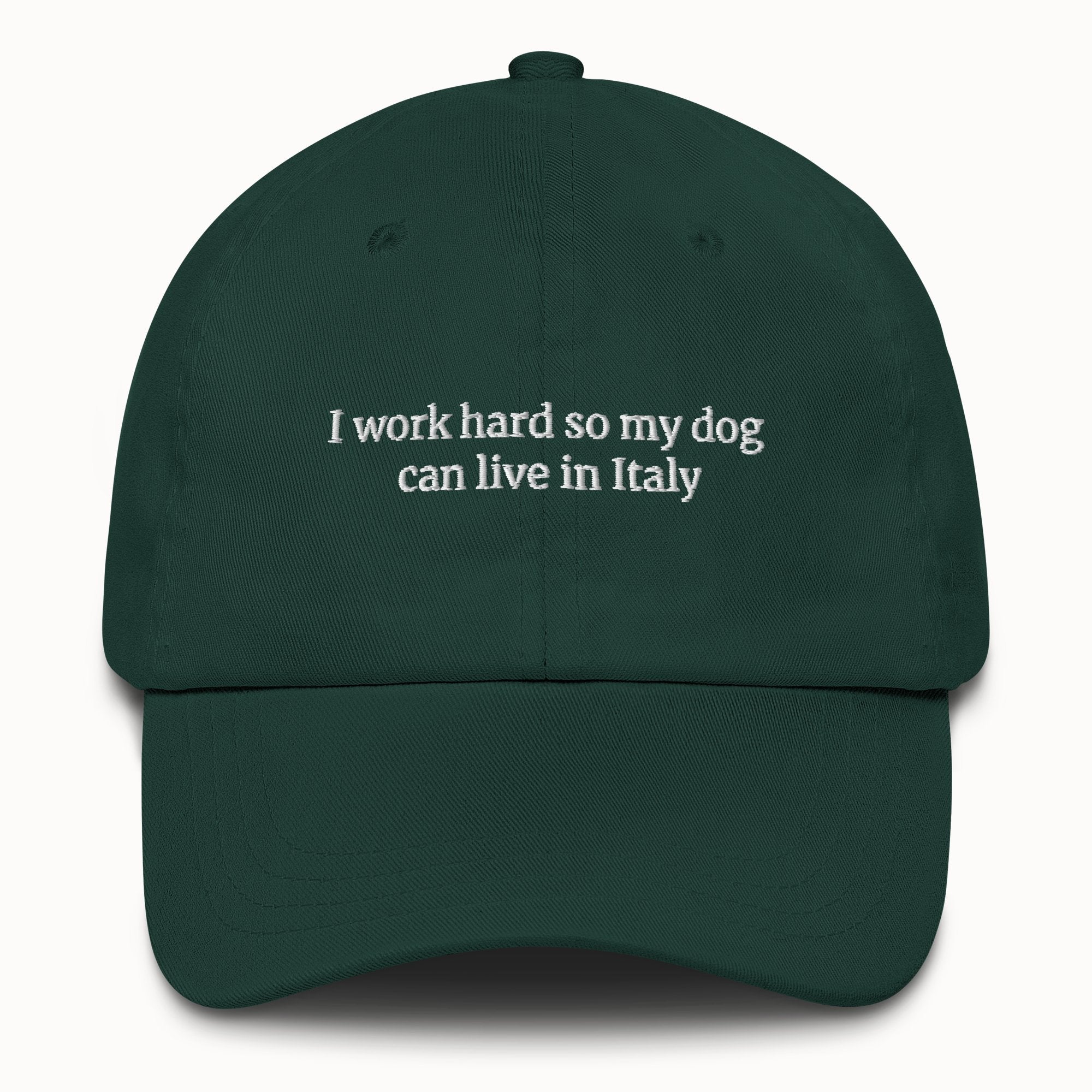 I work hard so my dog can live in Italy Hat @shop name