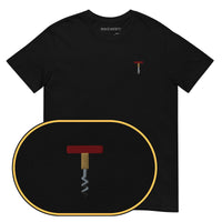 Corkscrew T-Shirt (Embroidered) — Black — zoom detail