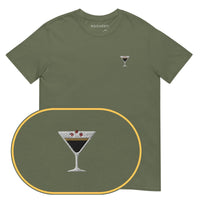 Espresso Martini T-Shirt (Embroidered) — Military Green — zoom detail