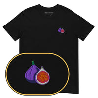 Figs T-Shirt (Embroidered) — Black — zoom detail