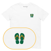 Filp Flop T-Shirt (Embroidered) — White — zoom detail