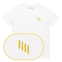 Fusilli Pasta T-Shirt (Embroidered) — White — zoom detail