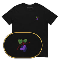 Grapes T-Shirt (Embroidered) — Black — zoom detail