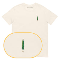 Italian Cypress T-Shirt (Embroidered) — Natural — zoom detail