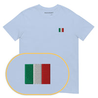 Italian Flag T-Shirt (Embroidered) — Light Blue — zoom detail