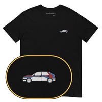 Lancia Delta Car T-Shirt (Embroidered) — Black — zoom detail