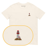 Lighthouse T-Shirt (Embroidered) — Natural — zoom detail