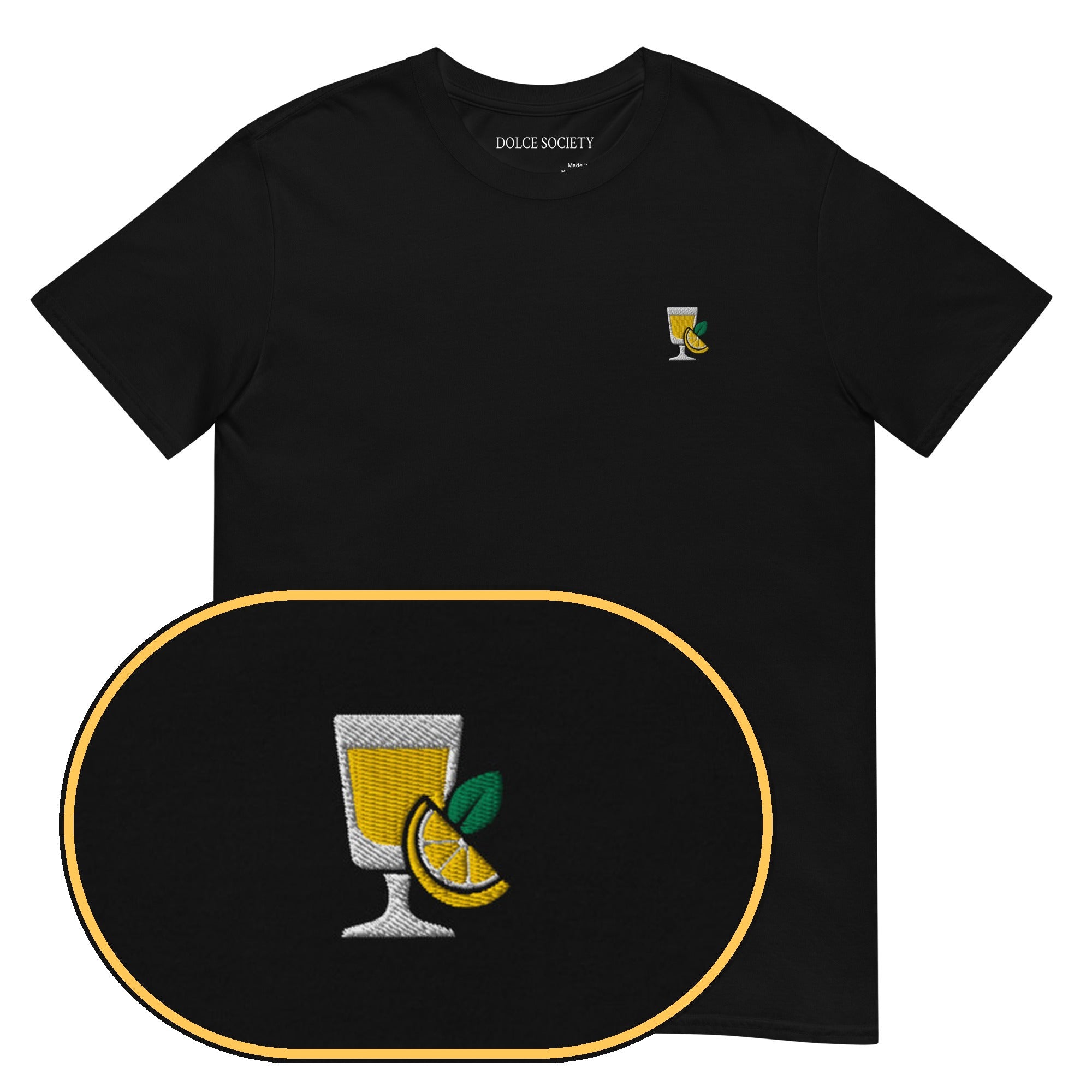 Limoncello T-Shirt (Embroidered) — Black — zoom detail
