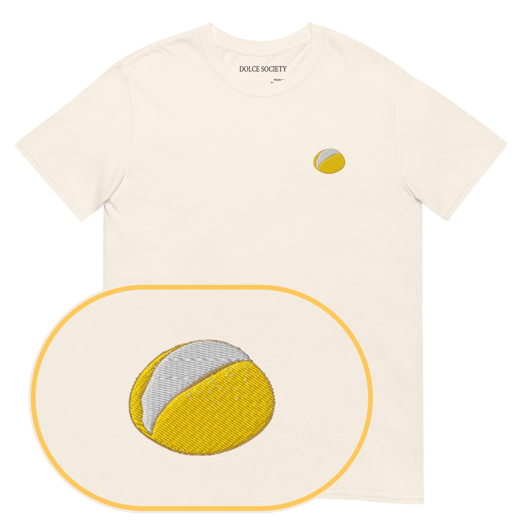 Maritozzo T-Shirt (Embroidered) — Natural — zoom detail