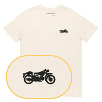Moto Guzzi T-Shirt (Embroidered) — Natural — zoom detail