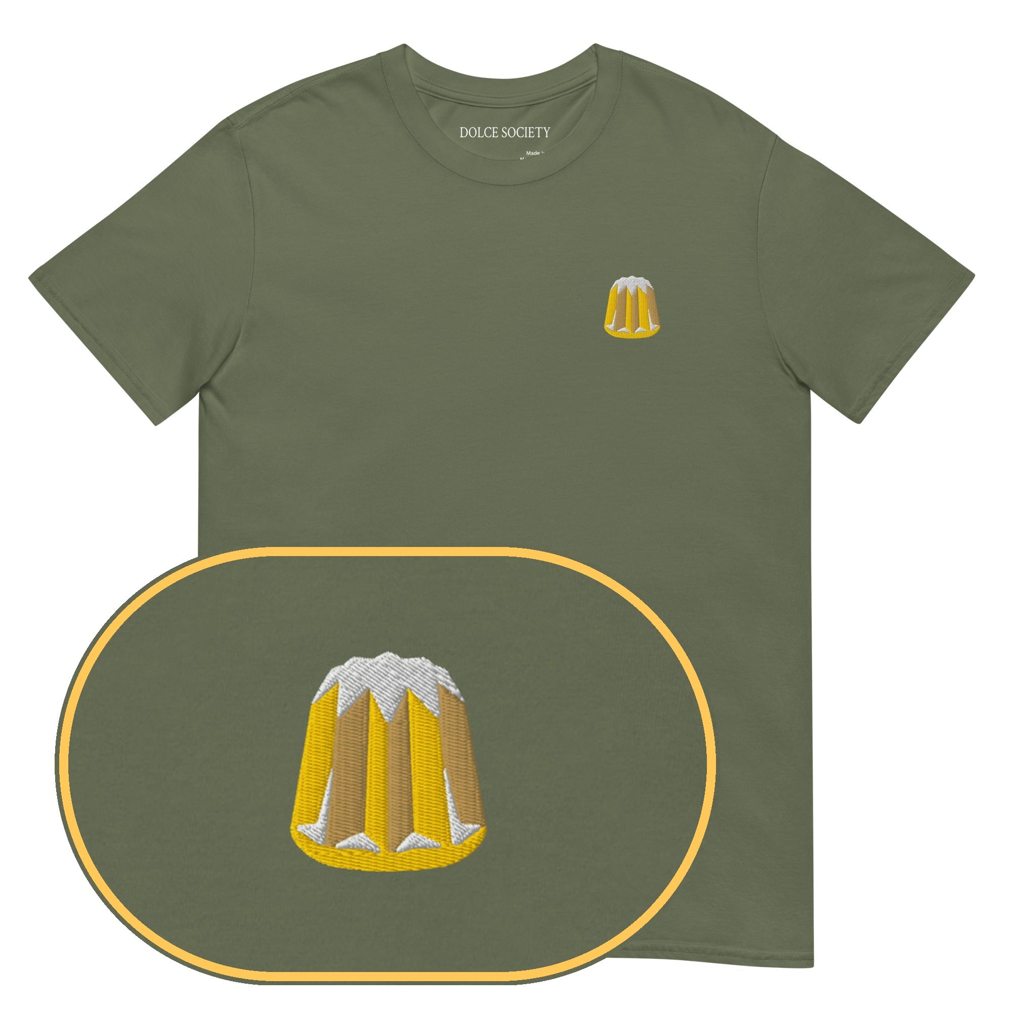 Pandoro T-Shirt (Embroidered) — Military Green — zoom detail