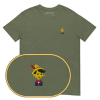 Pinocchio T-Shirt (Embroidered) — Military Green — zoom detail