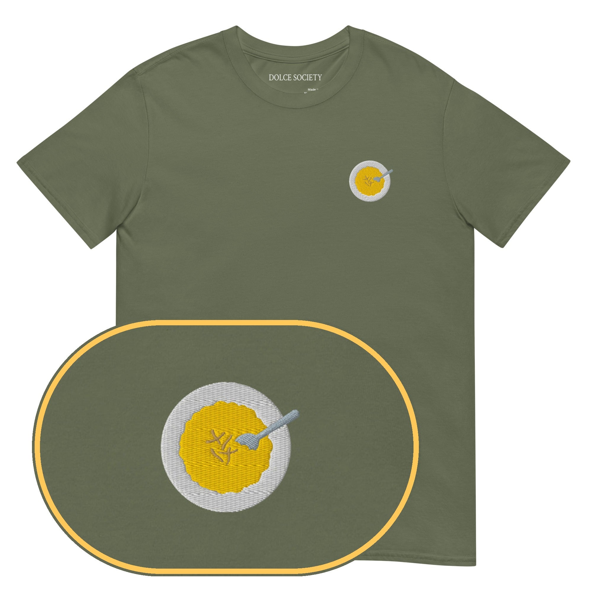 Risotto Milanese T-Shirt (Embroidered) — Military Green — zoom detail