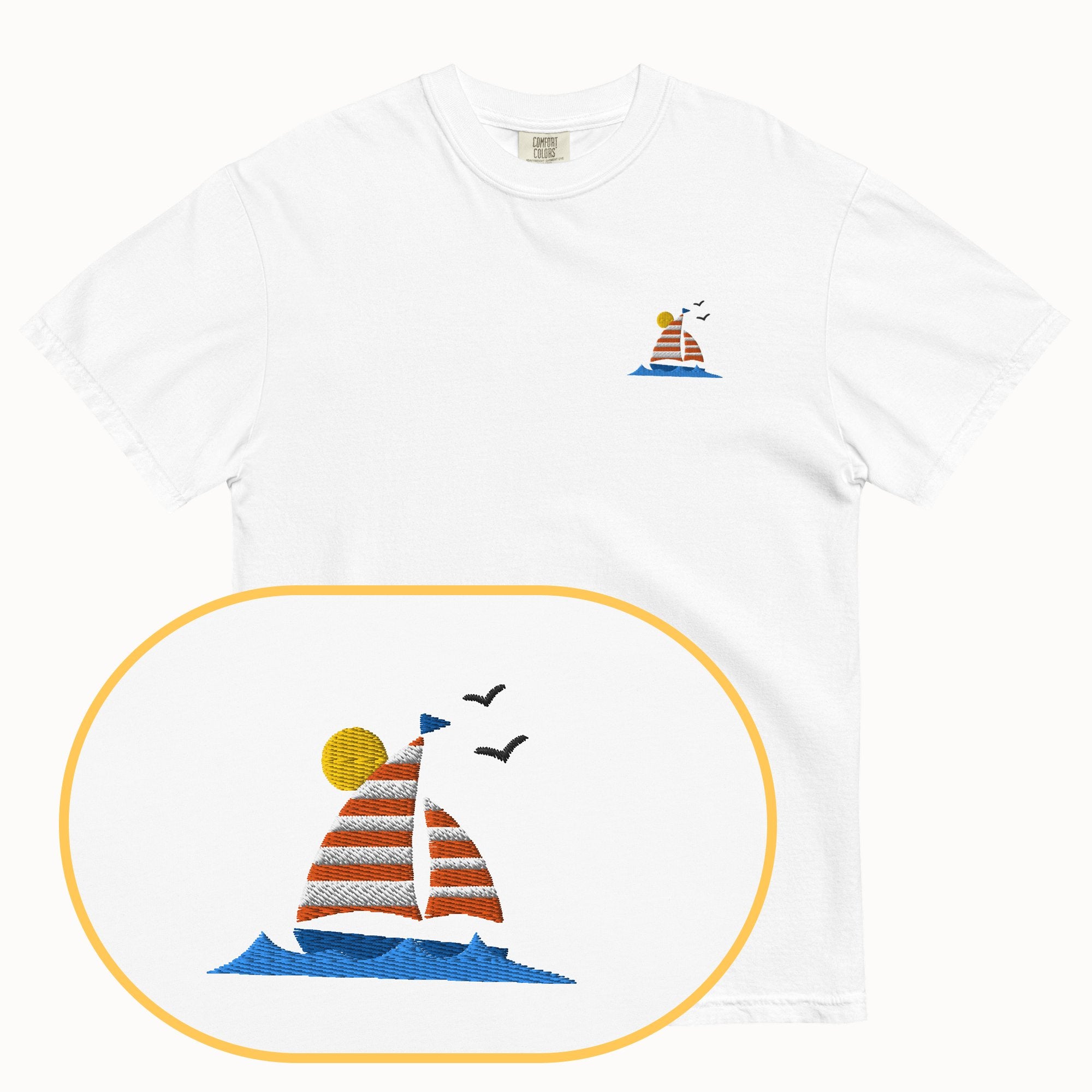 Sailing Boat T-Shirt (Embroidered)