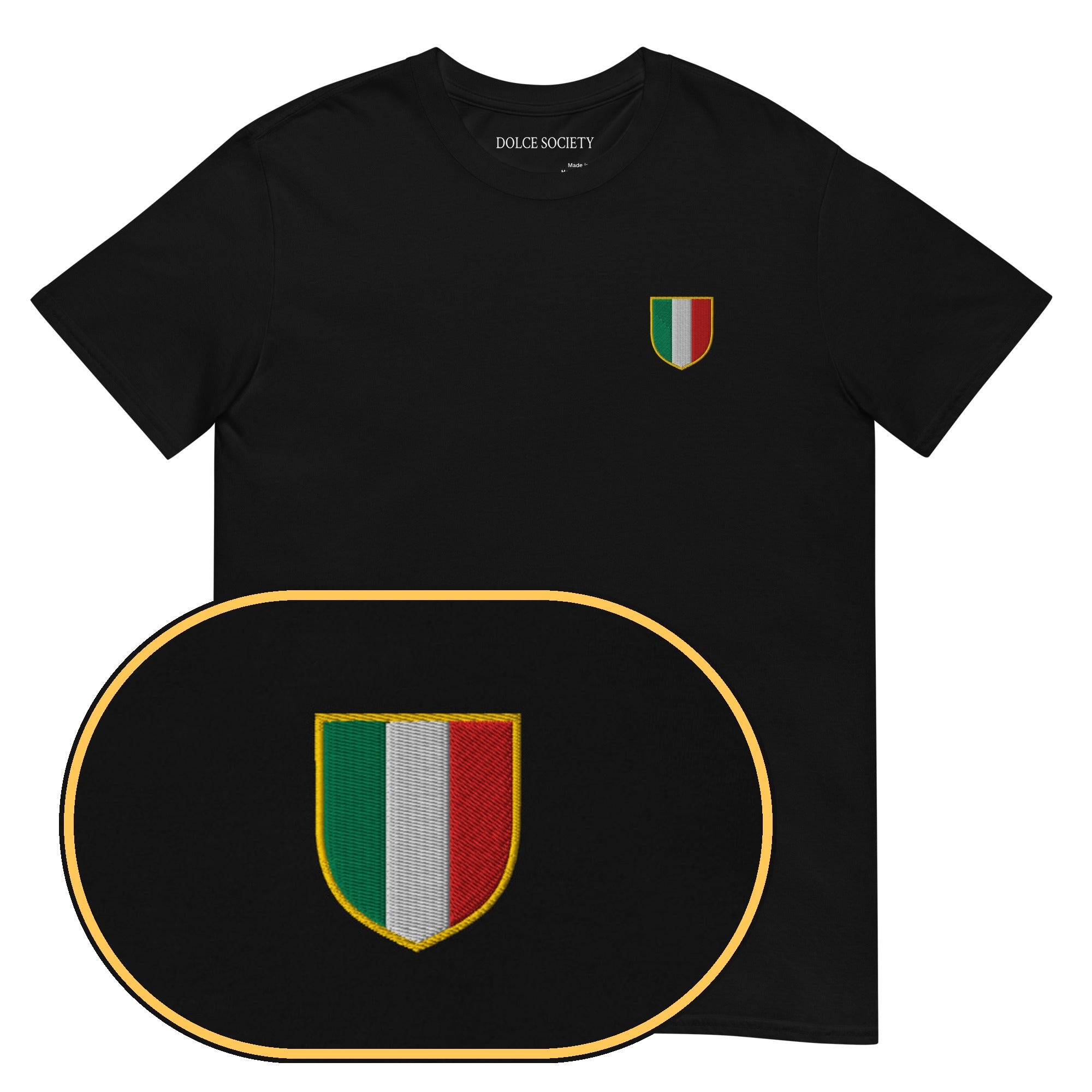 Scudetto Serie A T-Shirt (Embroidered) — Black — zoom detail