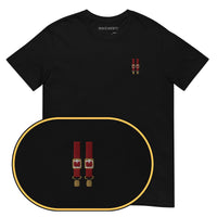 Suspenders T-Shirt (Embroidered) — Black — zoom detail