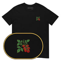 Tomato Vine T-Shirt (Embroidered) — Black — zoom detail