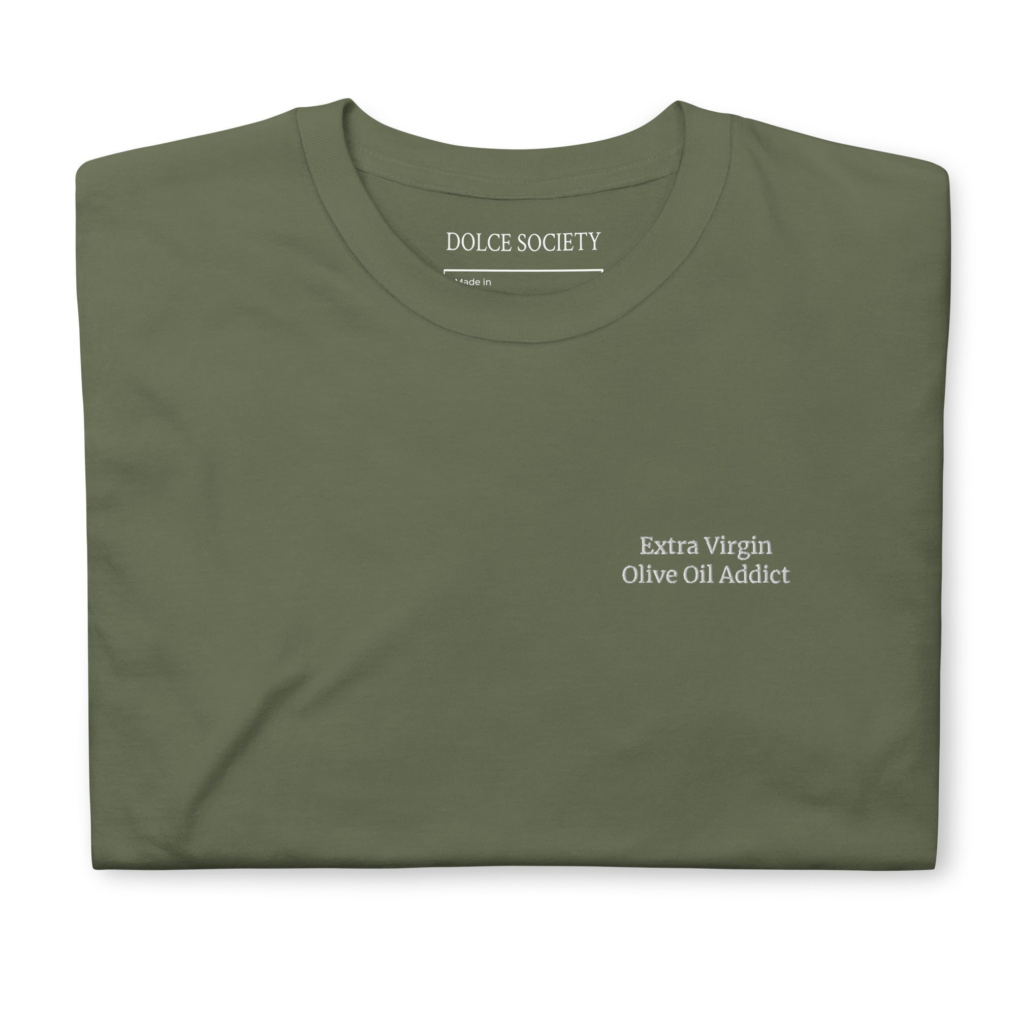 Extra virgin olive oil addict T-Shirt (Embroidered) @shop name