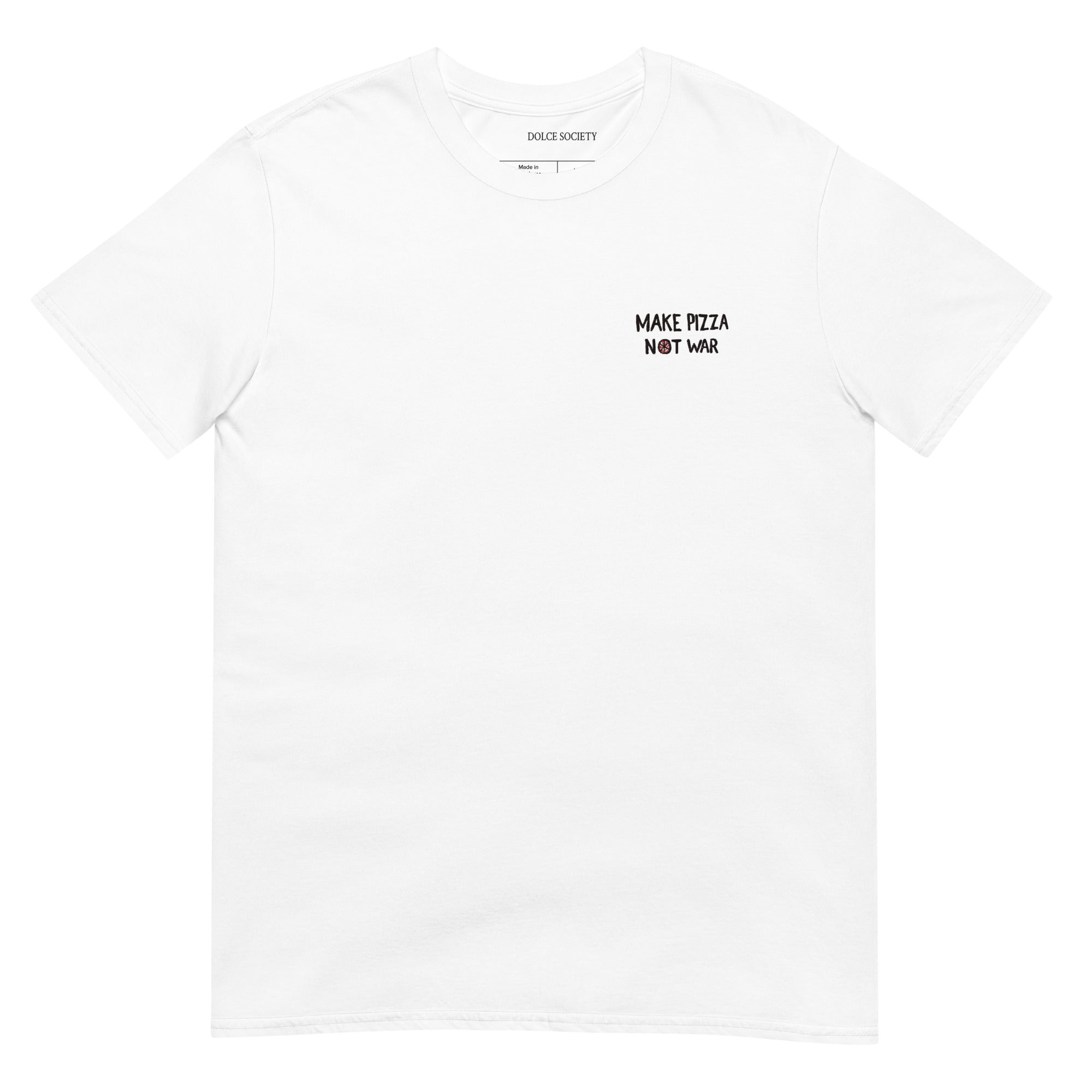 Make Pizza Not War T-Shirt (Embroidered)