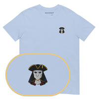 Venetian Mask T-Shirt (Embroidered) — Light Blue — zoom detail