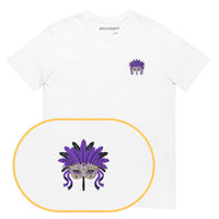 Venice Mask T-Shirt (Embroidered) — White — zoom detail