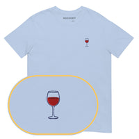 Vine Glass T-Shirt (Embroidered) — Light Blue — zoom detail