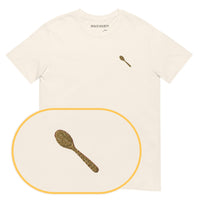 Wooden Spoon T-Shirt (Embroidered) — Natural — zoom detail