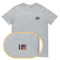 Bandiera Metà Usa:italia T-Shirt (Embroidered)